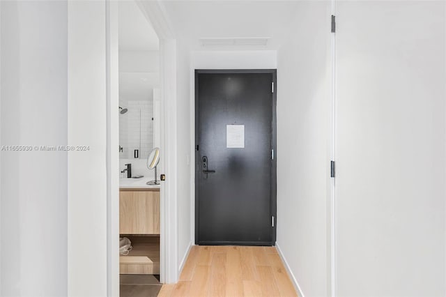 interior space with light wood-type flooring