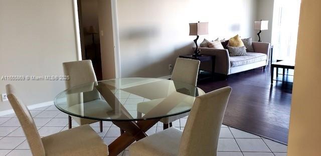 view of tiled dining area