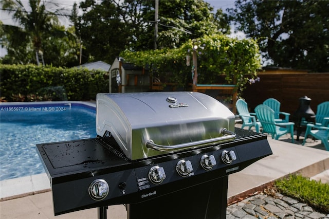 view of patio featuring grilling area