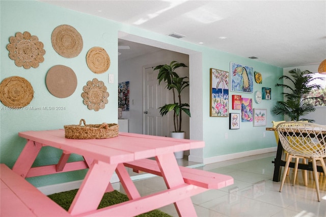 view of tiled dining area