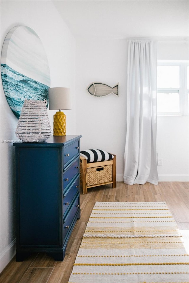 interior space with hardwood / wood-style floors