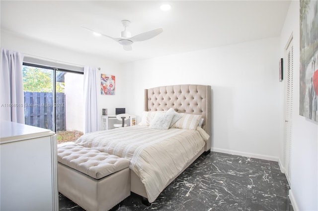 bedroom with ceiling fan