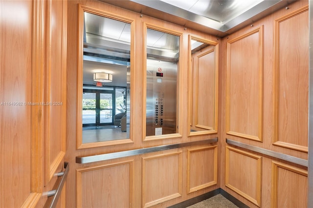 interior details with elevator