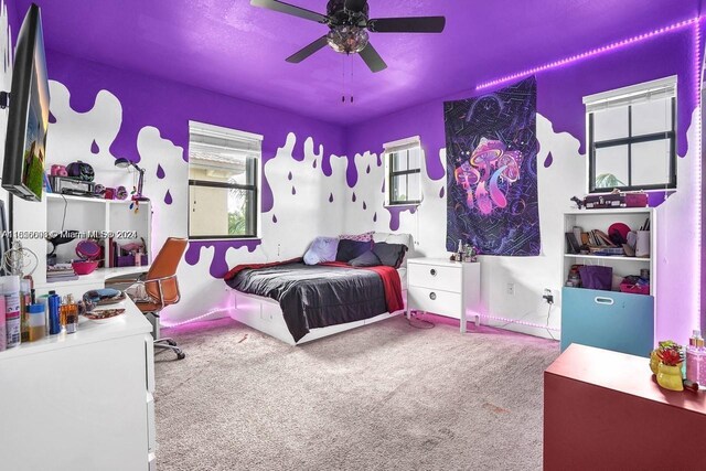 23841 SW 118th Pl, Homestead, FL 33032 - carpeted bedroom featuring a ceiling fan