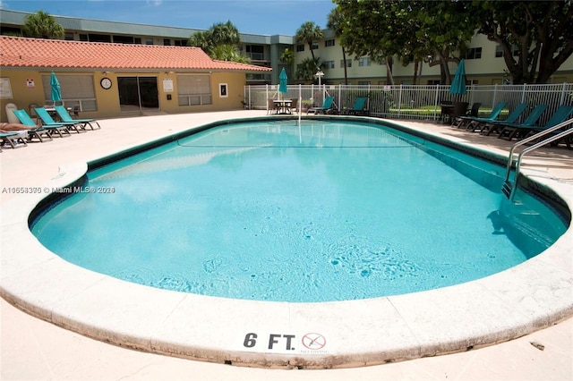 view of pool featuring a patio area