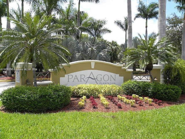 view of community sign