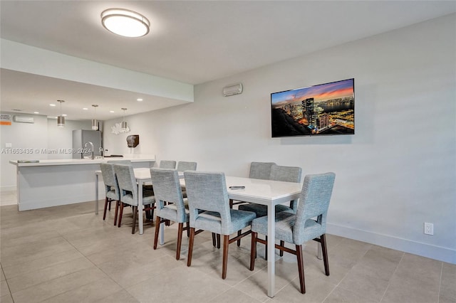 dining area with sink