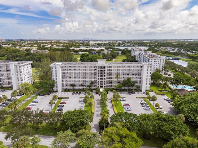 aerial view with a city view