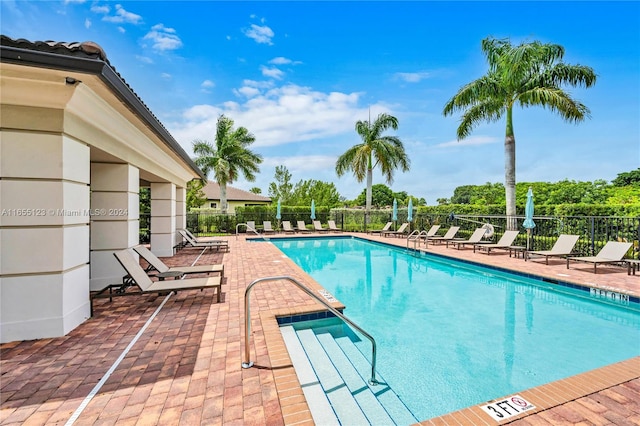 view of pool with a patio area