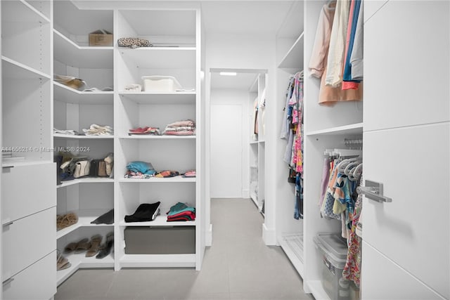 view of walk in closet