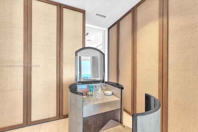 bathroom featuring hardwood / wood-style flooring