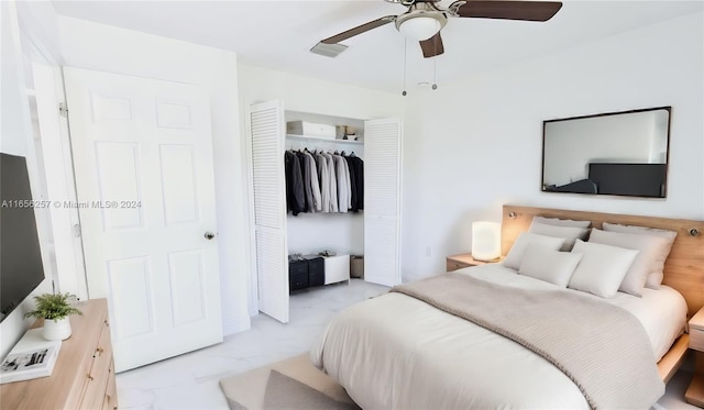 bedroom with ceiling fan