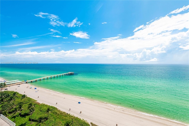 water view featuring a beach view