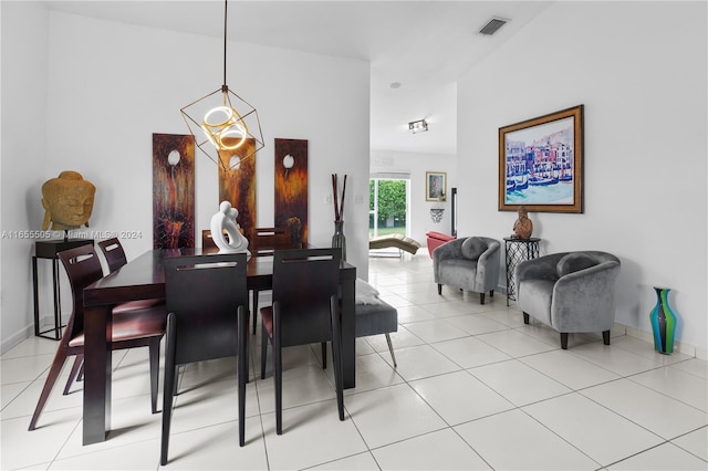 view of tiled dining area