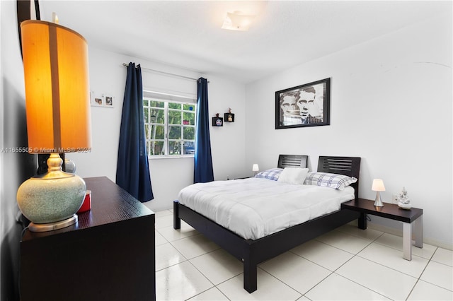 view of tiled bedroom