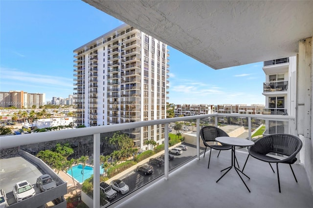 balcony with a city view