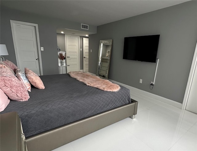 bedroom with visible vents