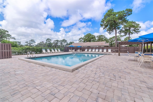 view of pool with a patio