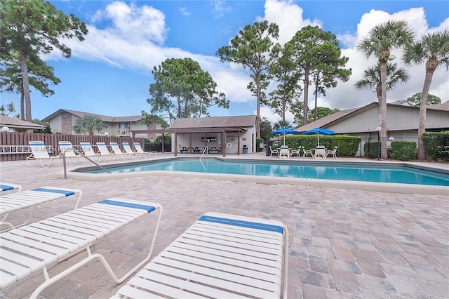 view of pool with a patio