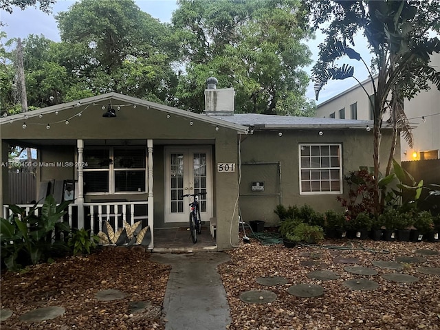 view of front of home with french doors