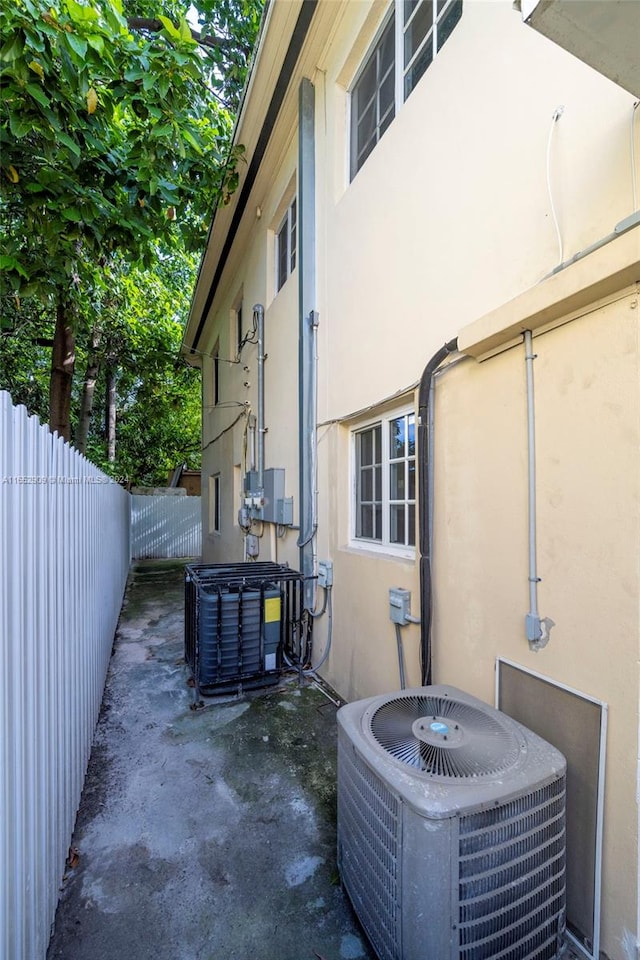 view of property exterior featuring central AC unit