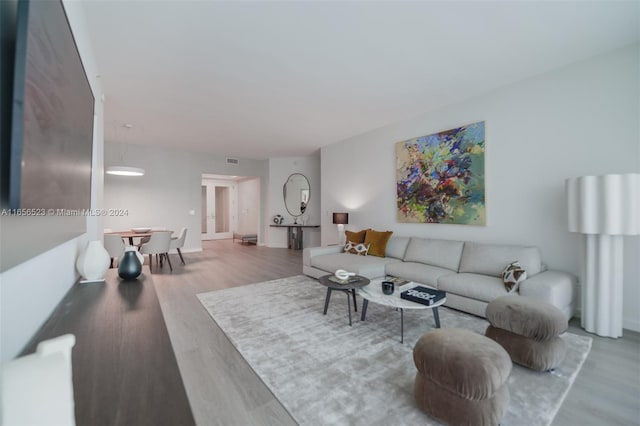 living room featuring hardwood / wood-style floors