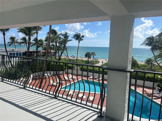 balcony with a water view