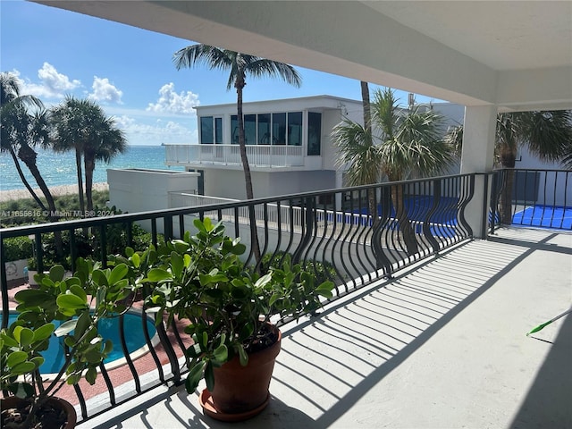 balcony with a water view