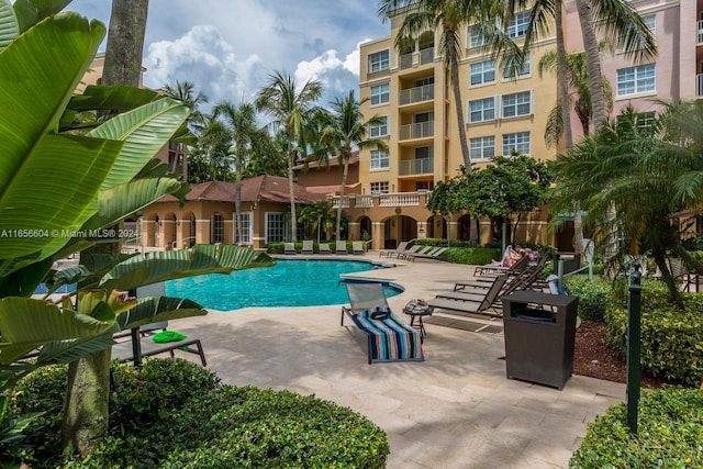 view of pool with a patio