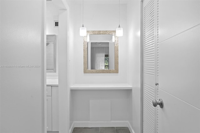 bathroom featuring vanity and tile patterned floors