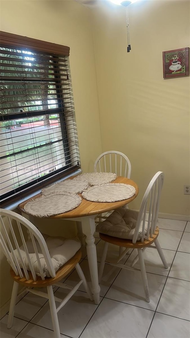 view of tiled dining area