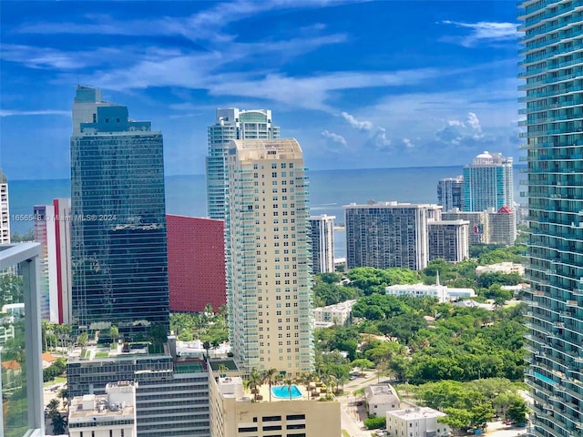 view of city with a water view