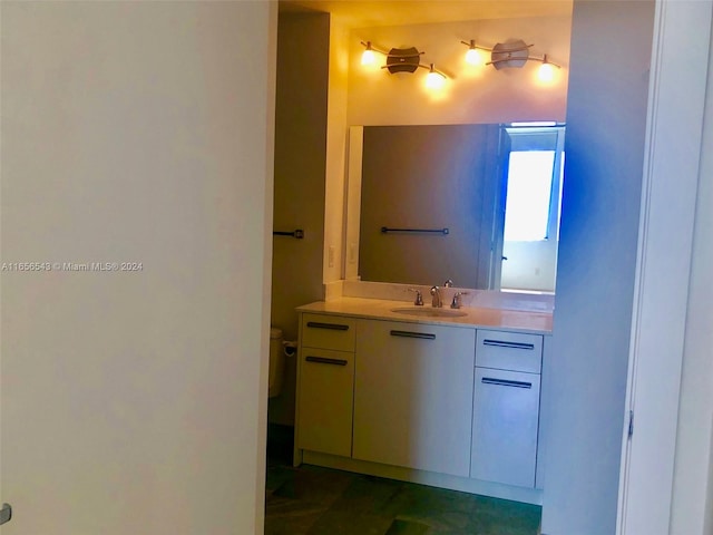 bathroom featuring toilet and vanity