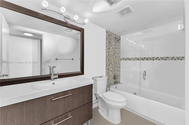 900 NE 195th St Unit 317, Miami, FL 33179 - full bath with combined bath / shower with glass door, visible vents, toilet, and vanity