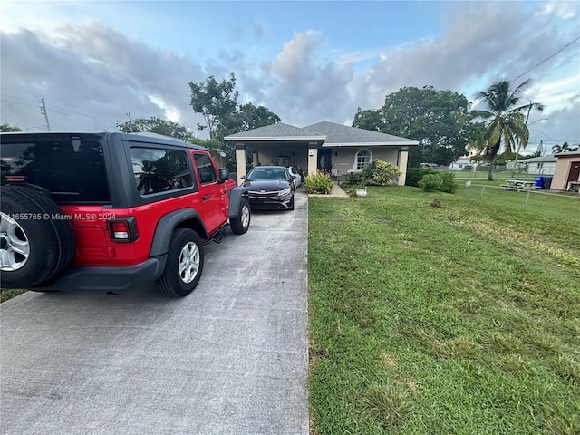 exterior space featuring a front lawn