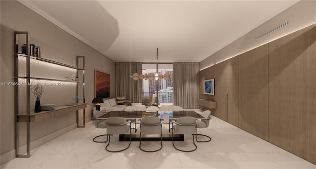 300 Biscayne Blvd Way Unit 3503, Miami, FL 33131 - dining room with marble finish flooring and a chandelier