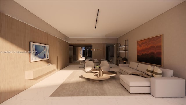 300 Biscayne Blvd Way Unit 3503, Miami, FL 33131 - living room featuring marble look tile flooring