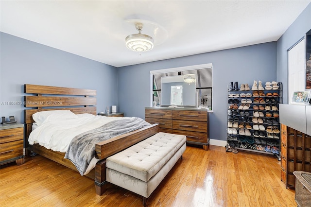 bedroom featuring light wood-type flooring