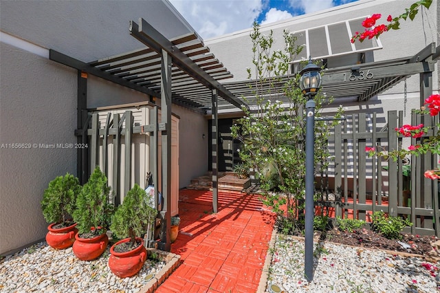 view of patio with a pergola