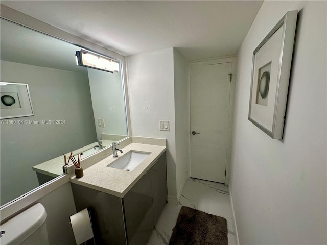 bathroom with toilet and vanity