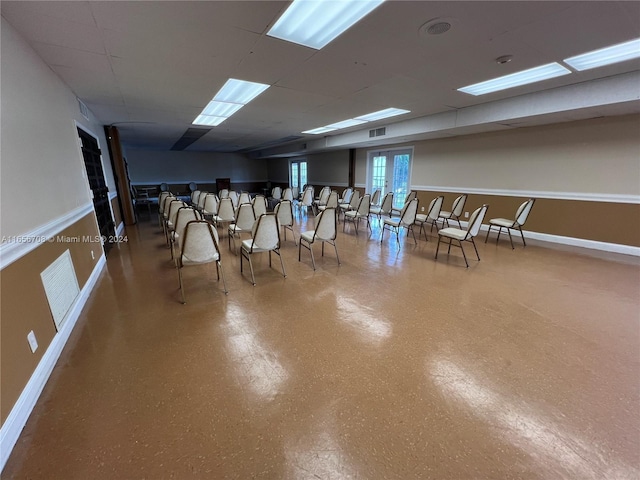 miscellaneous room featuring a drop ceiling