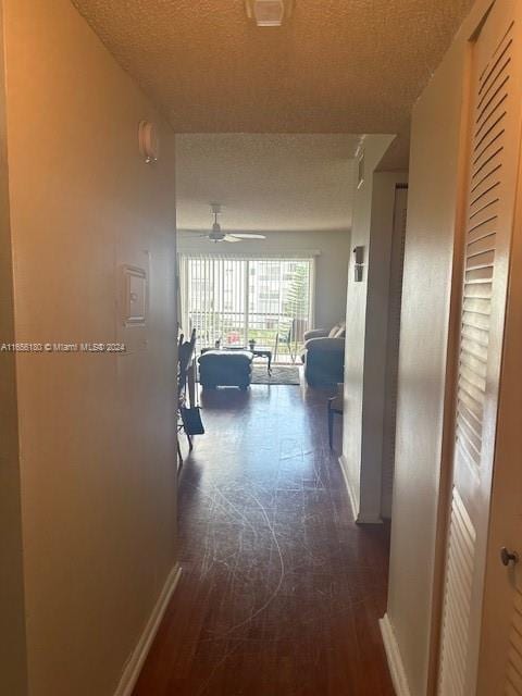 corridor featuring dark hardwood / wood-style flooring