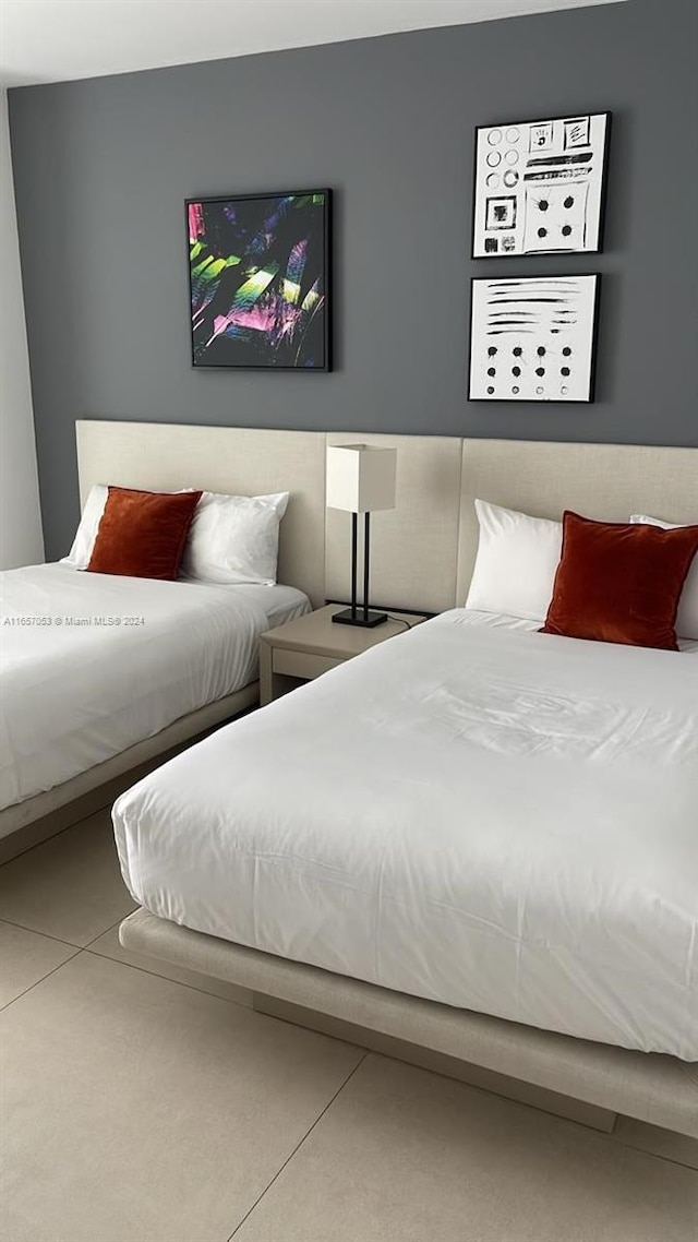 bedroom with tile patterned flooring