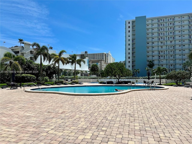 view of pool with a patio area