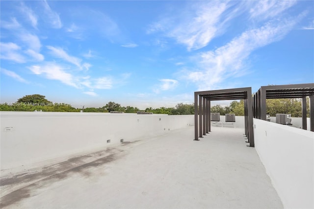 view of patio featuring a pergola