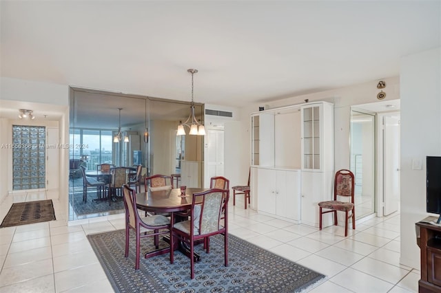 view of tiled dining room