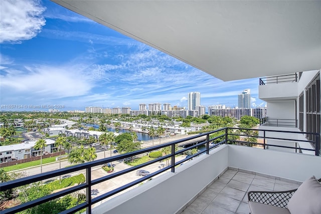 balcony with a water view