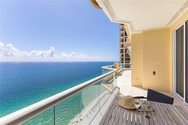 balcony with a water view