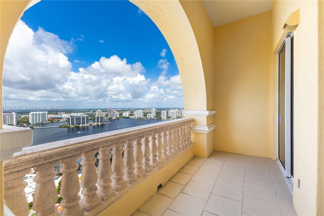 balcony with a water view