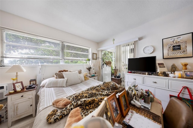 bedroom with a textured ceiling